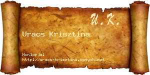 Uracs Krisztina névjegykártya